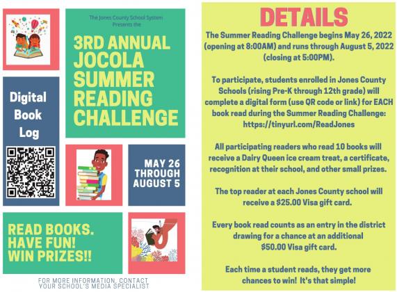 Students can log their books during the JCOLA summer reading challenge by using the QR code with their phones. CONTRIBUTED